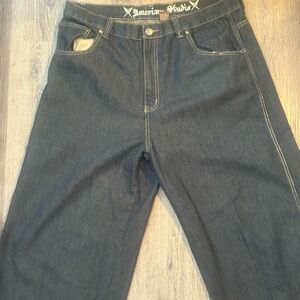 Y2K American Studio denim long short jorts Vintage